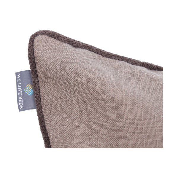 Tmavohnedá obliečka na vankúš WeLoveBeds Flax Dark Chocolate, 50 x 50 cm-image-1