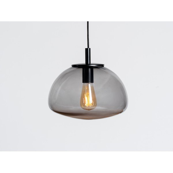 Čierne závesné svietidlo so skleneným tienidlom ø 30 cm Flin – CustomForm-image-2