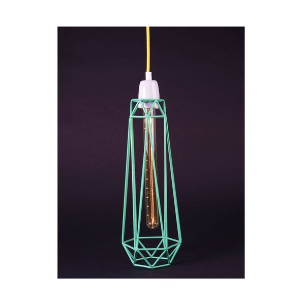 Svietidlo so zeleným tienidlom a žltým káblom Filament Style Diamond #2-image-1