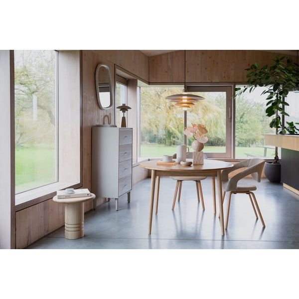 Okrúhly rozkladací jedálenský stôl s prídavnou doskou v dubovom dekore ø 120 cm Twist – Zuiver-image-1