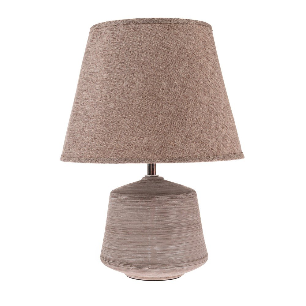 Béžovosvetlohnedá stolová lampa s textilným tienidlom (výška 33 cm) – Dakls