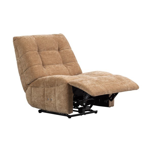 Svetlohnedé polohovacie menčestrové relaxačné kreslo Hein – WOOOD-image-4