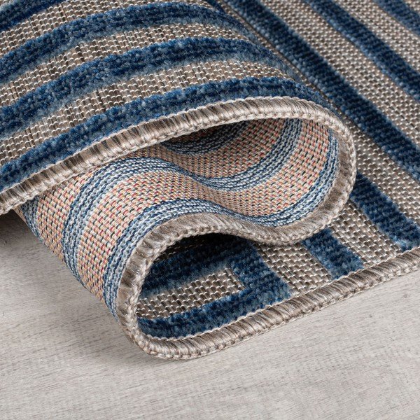 Tmavomodrý vnútorný a vonkajší koberec 120x170 cm Vigo Blocks – Flair Rugs-image-2