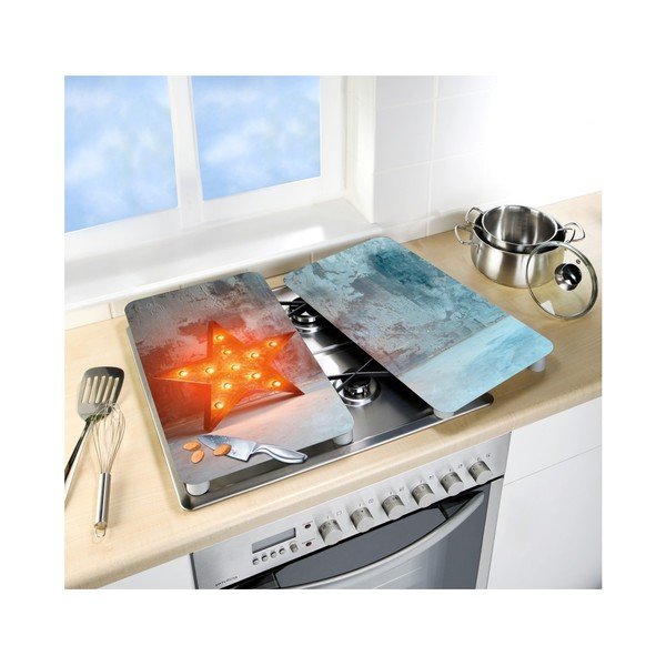 Sada 2 sklenených krytov na sporák Wenko Star, 52 × 30 cm-image-2