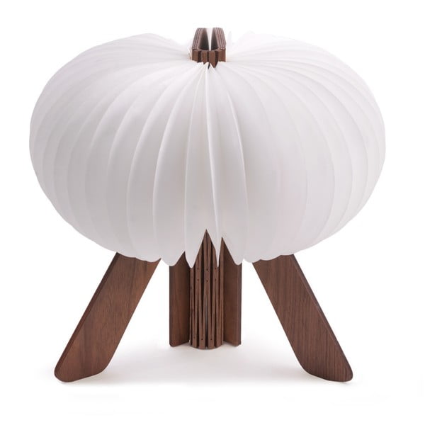 Hnedo-biela skladacia stolová lampa Gingko Space Walnut