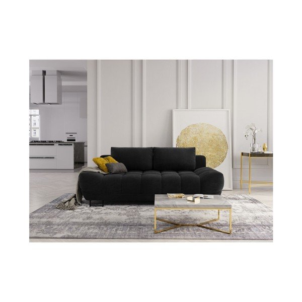 Čierna trojmiestna rozkladacia pohovka Windsor & Co Sofas Cumulus-image-1