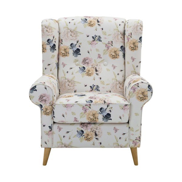 Biele kvetované kreslo ušiak Max Winzer Anton-image-2