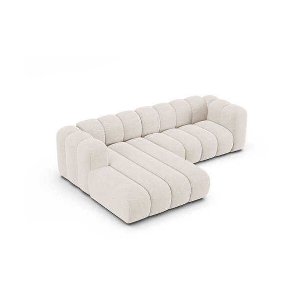 Krémová ženilková rohová pohovka (ľavý roh/s leňoškou) Lupine – Micadoni -image-2