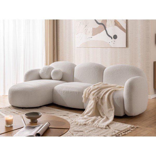 Krémová rohová pohovka z textílie buklé (ľavý roh/s leňoškou) Orbit – Ropez-image-4