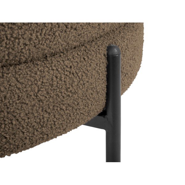 Sivohnedé kreslo z textílie buklé Noble – Leitmotiv-image-1