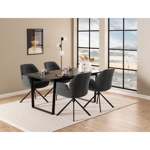 Tmavosivé čalúnené jedálenské kreslo Aura – Actona-image-2