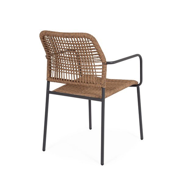 Tmavosivá/v prírodnej farbe kovová záhradná stolička Jable – Bizzotto-image-4