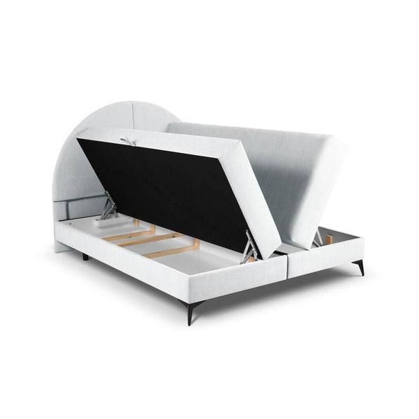 Svetlosivá boxspring posteľ s úložným priestorom 160x200 cm Sunset – Cosmopolitan Design-image-4