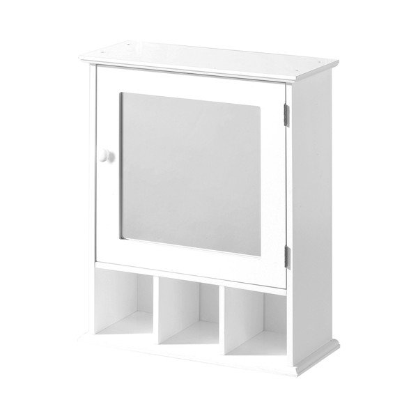 Biela závesná kúpeľňová skrinka so zrkadlom 46x58 cm Port – Premier Housewares
