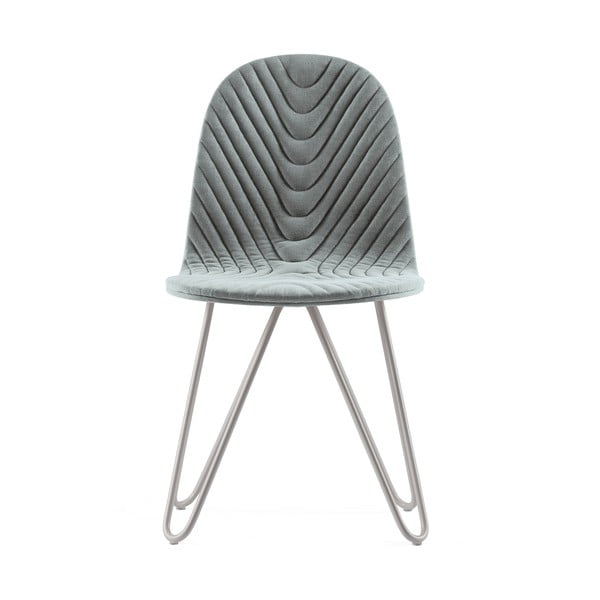 Sivá stolička s kovovými nohami IKER Mannequin X Wave