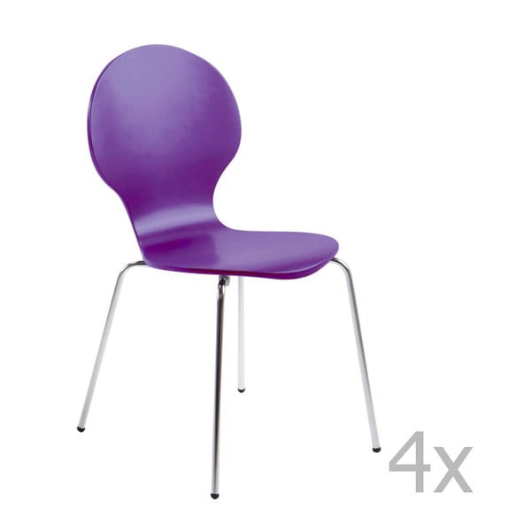 Sada 4 fialových jedálenských stoličiek Actona Marcus Dining Chair