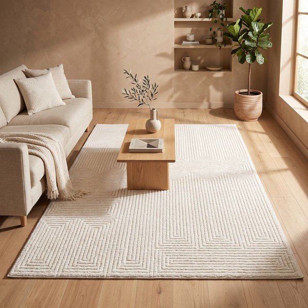 Krémovobiely koberec 200x290 cm Labyrinth – ESTE-image-2