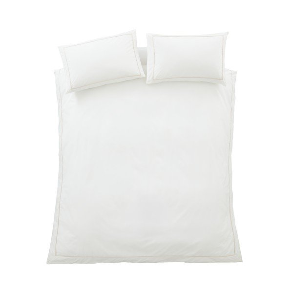 Biele/béžové 3-dielne obliečky na dvojlôžko z bavlneného perkálu 200x200 cm Contrast Trim – Bianca