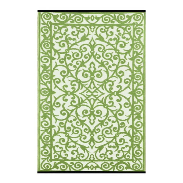 Zeleno-béžový obojstranný koberec vhodný aj do exteriéru Green Decore Gala, 150 × 240 cm