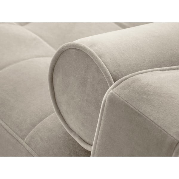 Béžová zamatová rozkladacia rohová pohovka Milo Casa Santo, pravý roh-image-1