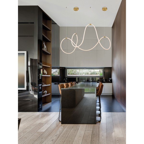 Oceľové LED závesné svietidlo so stmievačom v zlatej farbe Cerelia – Nova Luce-image-1