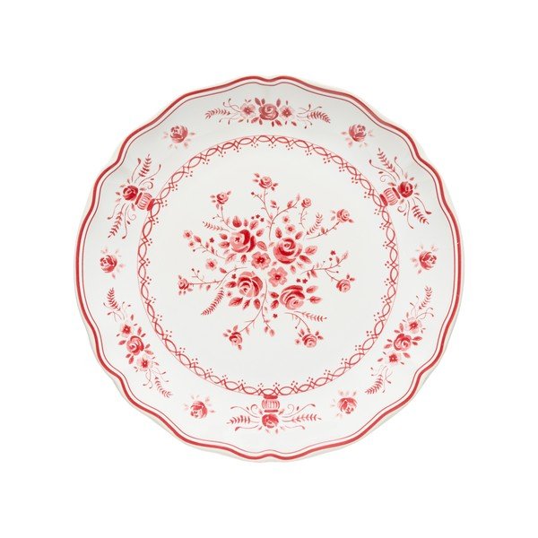 Červený/biely dezertný kameninový tanier ø 21 cm Vila – Costa Nova