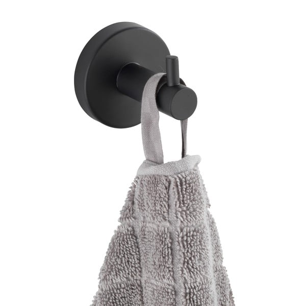 Matne čierny samodržiaci háčik z nehrdzavejúcej ocele Bosio – Wenko-image-2