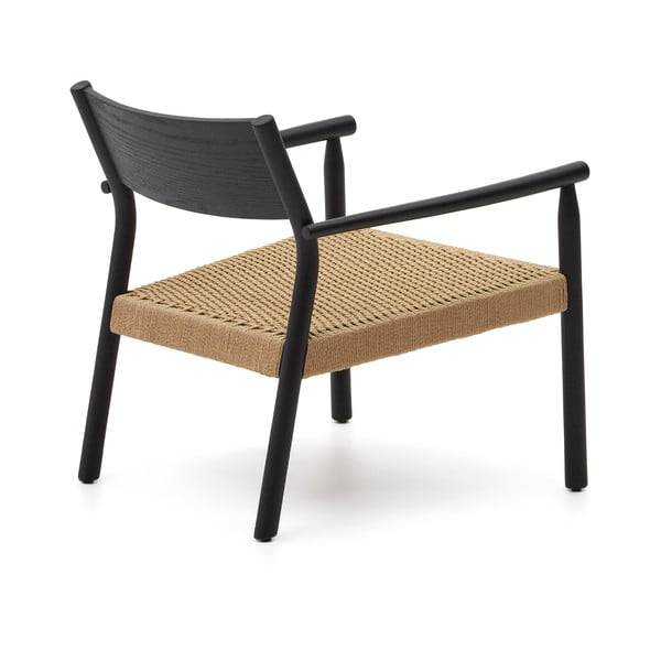 Čierne kreslo s výpletom Yalia – Kave Home-image-4