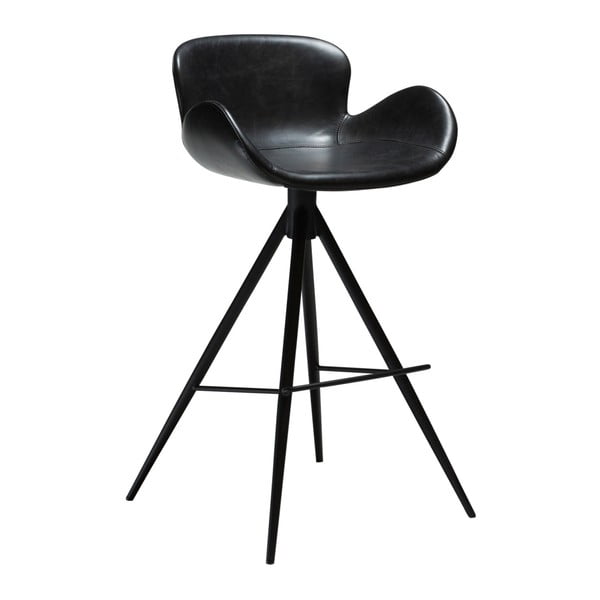 Čierna barová stolička z imitácie kože DAN-FORM Denmark Gaia, výška 97 cm