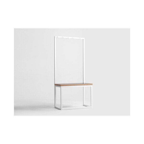 Biely vešiak s lavicou CustomForm Next, šírka 75 cm-image-4