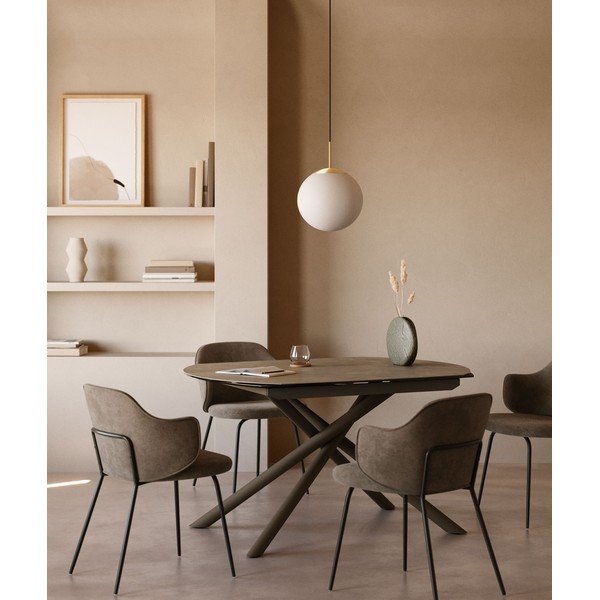 Rozkladací jedálenský stôl s prídavnou doskou s keramickou doskou 100x130 cm Yodalia – Kave Home-image-1
