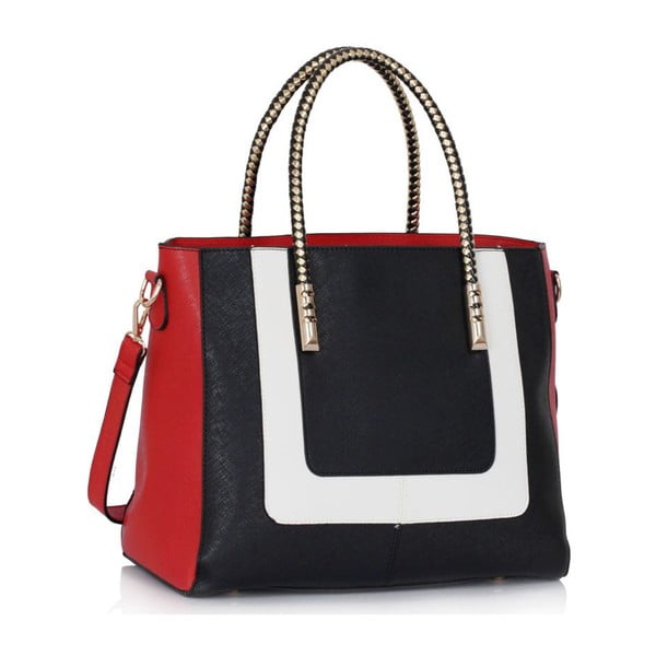 Čierno-červená kabelka L&S Bags Legendre