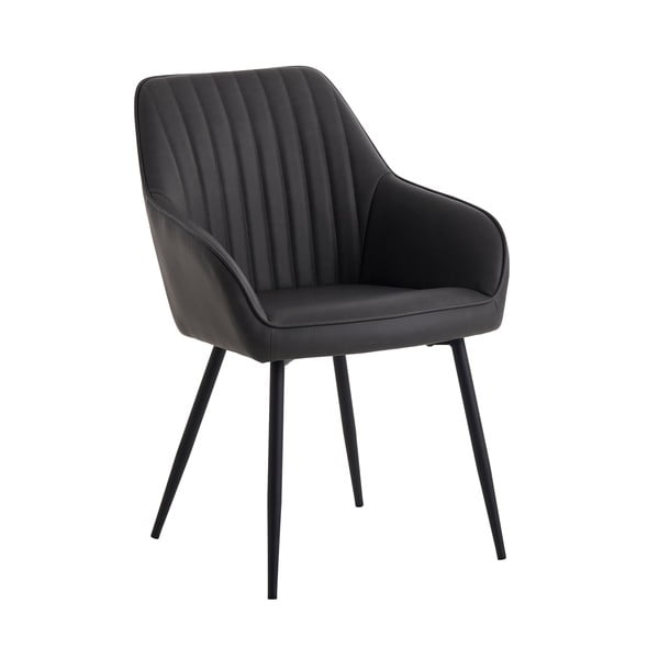 Tmavosivé čalúnené jedálenské kreslá v súprave s podrúčkami 2 ks Nolan Stripe – Unique Furniture