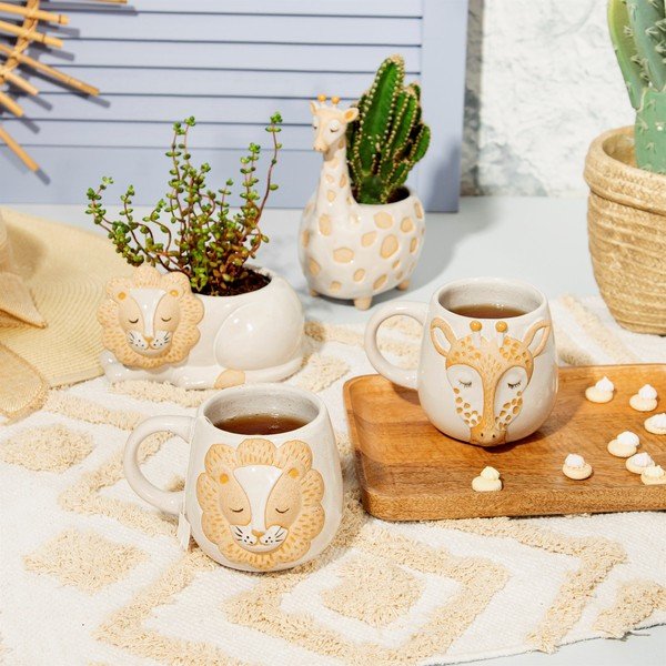 Bielo-béžový hrnček Sass & Belle Leo Lion, 350 ml-image-1