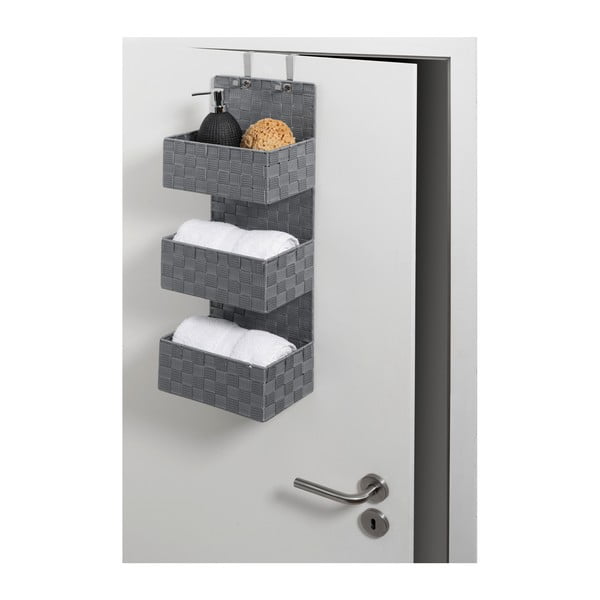 Sivý trojitý kúpeľňový organizér Wenko Adria-image-2