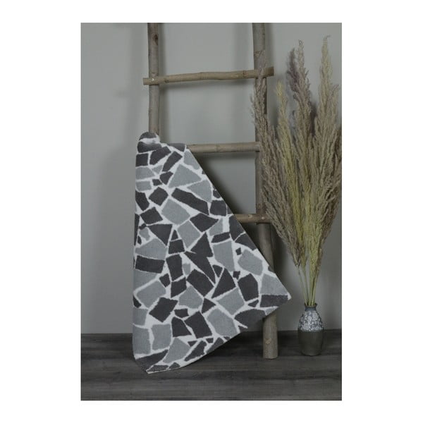 Sivo-čierna bavlnená kúpeľnová predložka My Home Plus Mosaic, 51 × 76 cm