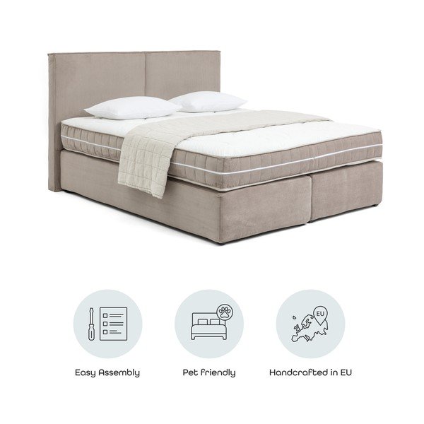 Boxspring posteľ taupe 160x200 cm Olia Bold – Bonami Selection-image-4