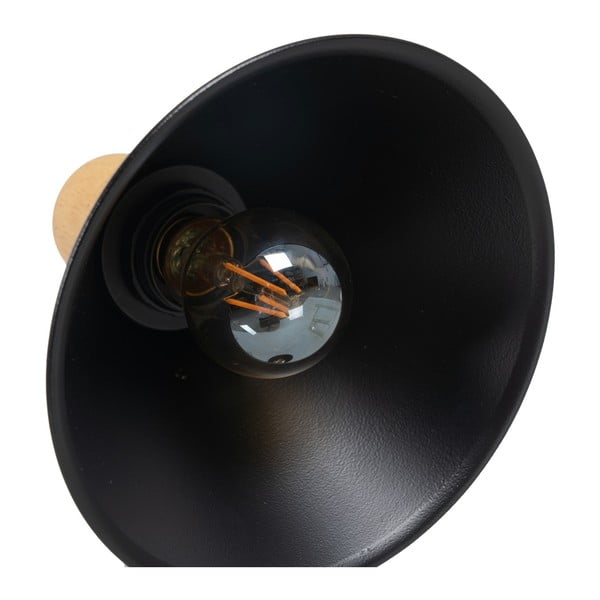 Stolová lampa v čiernej a prírodnej farbe s kovovým tienidlom (výška 55 cm) – Ixia-image-2