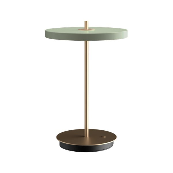 Svetlozelená LED stolová lampa so stmievačom s kovovým tienidlom (výška  31 cm) Asteria Move – UMAGE