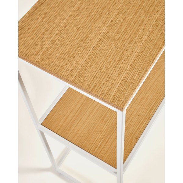 Biely/v prírodnej farbe konzolový stolík v dekore duba 30x120 cm Yoana – Kave Home-image-2