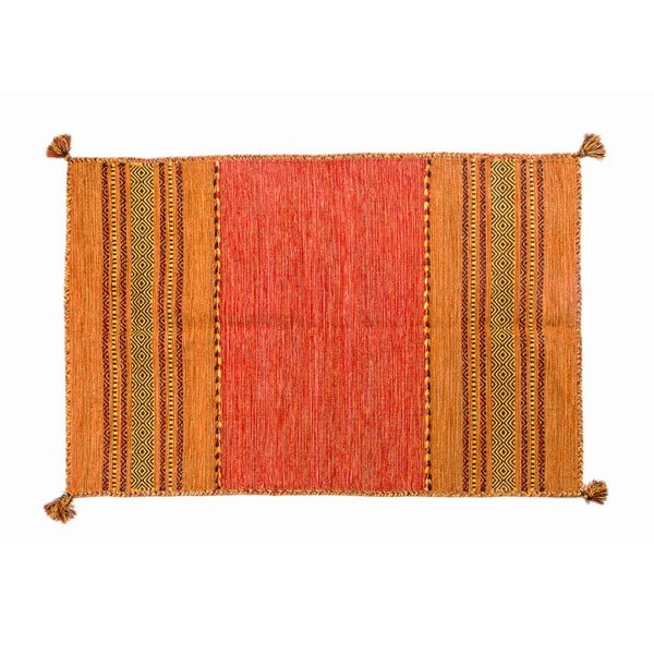 Oranžový ručne tkaný koberec Navaei & Co Kilim Tribal 701, 200 x 140 cm