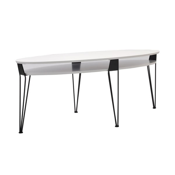 Biely konferenčný stolík s čiernymi nohami RGE Ester 130 x 58 cm
