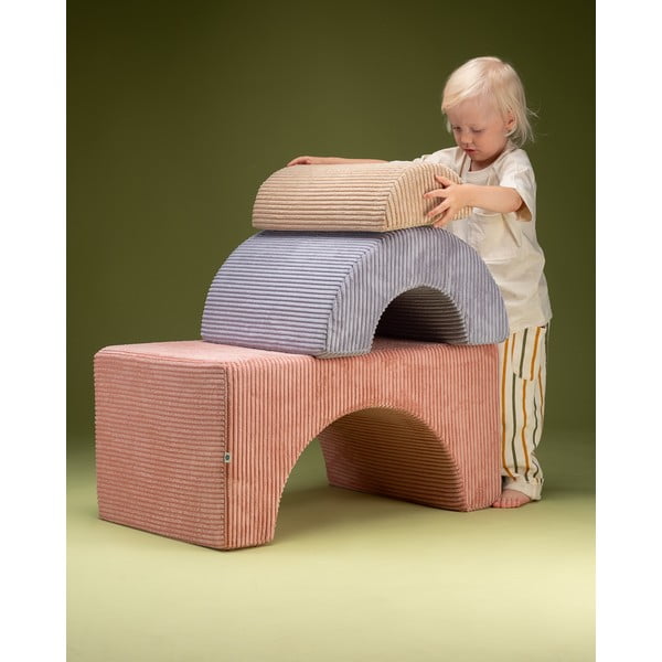 Ružové menčestrové penové ihrisko 75x49x37 cm Rainbow Montessori – Wigiwama-image-2