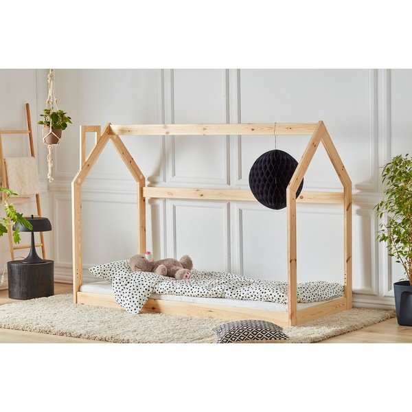 Detská drevená posteľ v tvare domčeka Pinio House, 200 × 90 cm-image-1