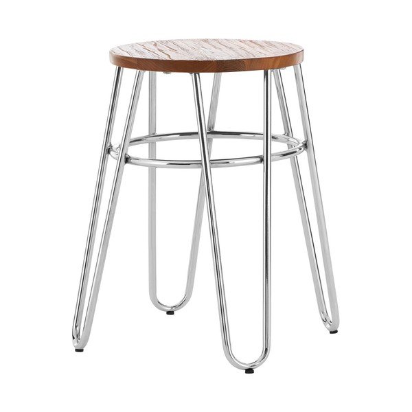 Stolička z brestového dreva v striebornej farbe/v prírodnej farbe District – Premier Housewares