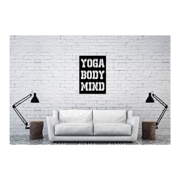 Čierna nástenná dekorácia Oyo Concept Yoga Body Mind, 35 × 50 cm