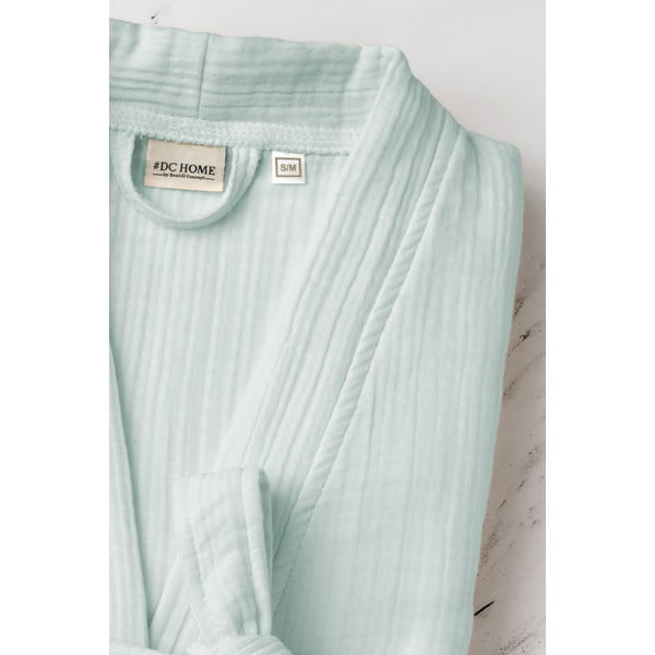 Mušelínový župan v mentolovej farbe veľkosť L/XL Kimono – Foutastic-image-3