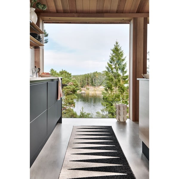 Čierno-biely vnútorný a vonkajší behúň 70x150 cm Vivi Black – Pappelina-image-1