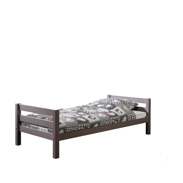 Sivá detská posteľ Vipack Pino, 90 × 200 cm