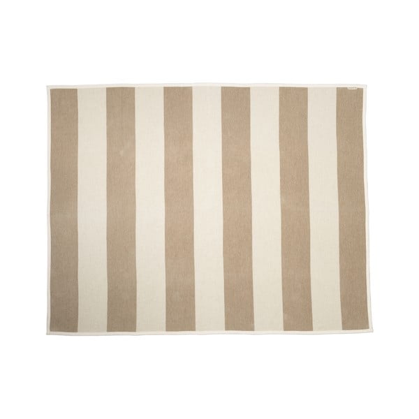 Béžovo-krémová deka s prímesou vlny 140x180 cm Bob Mud Vanilla – Pappelina